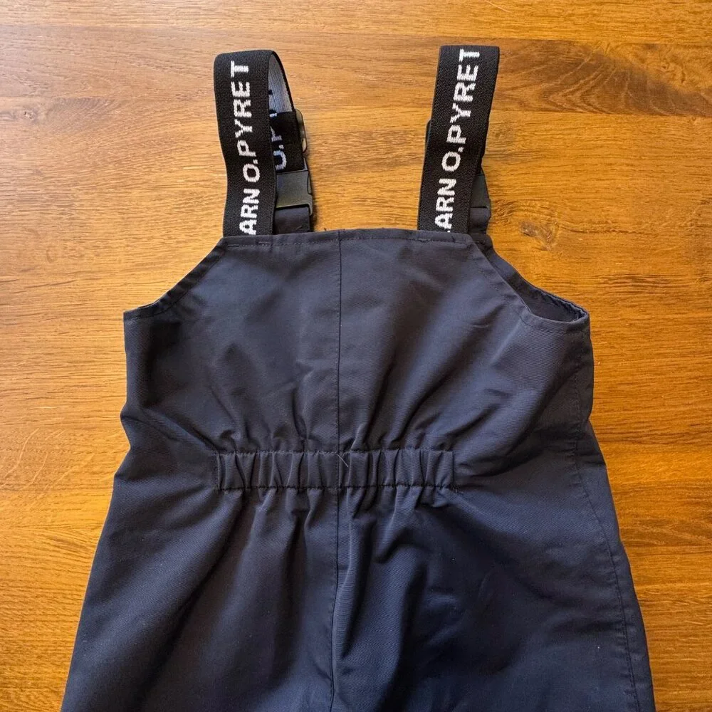 POLARN O. PYRET Waterproof Bib Overalls Baby 9-12 Mos 80 Blue Shell Rain Pants - Picture 4 of 8